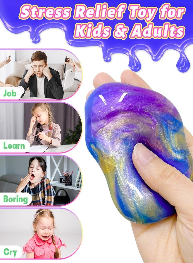 Tonberless 5 Pack Slime Filled Eggs Toys, Prefilled Easter Eggs Basket Stuffers for Teens Kids, Easter Egg Fillers Gifts Party Favors Treats for Teens Boys Girls Toddlers (Blue+Purple+Gold) - Image 4